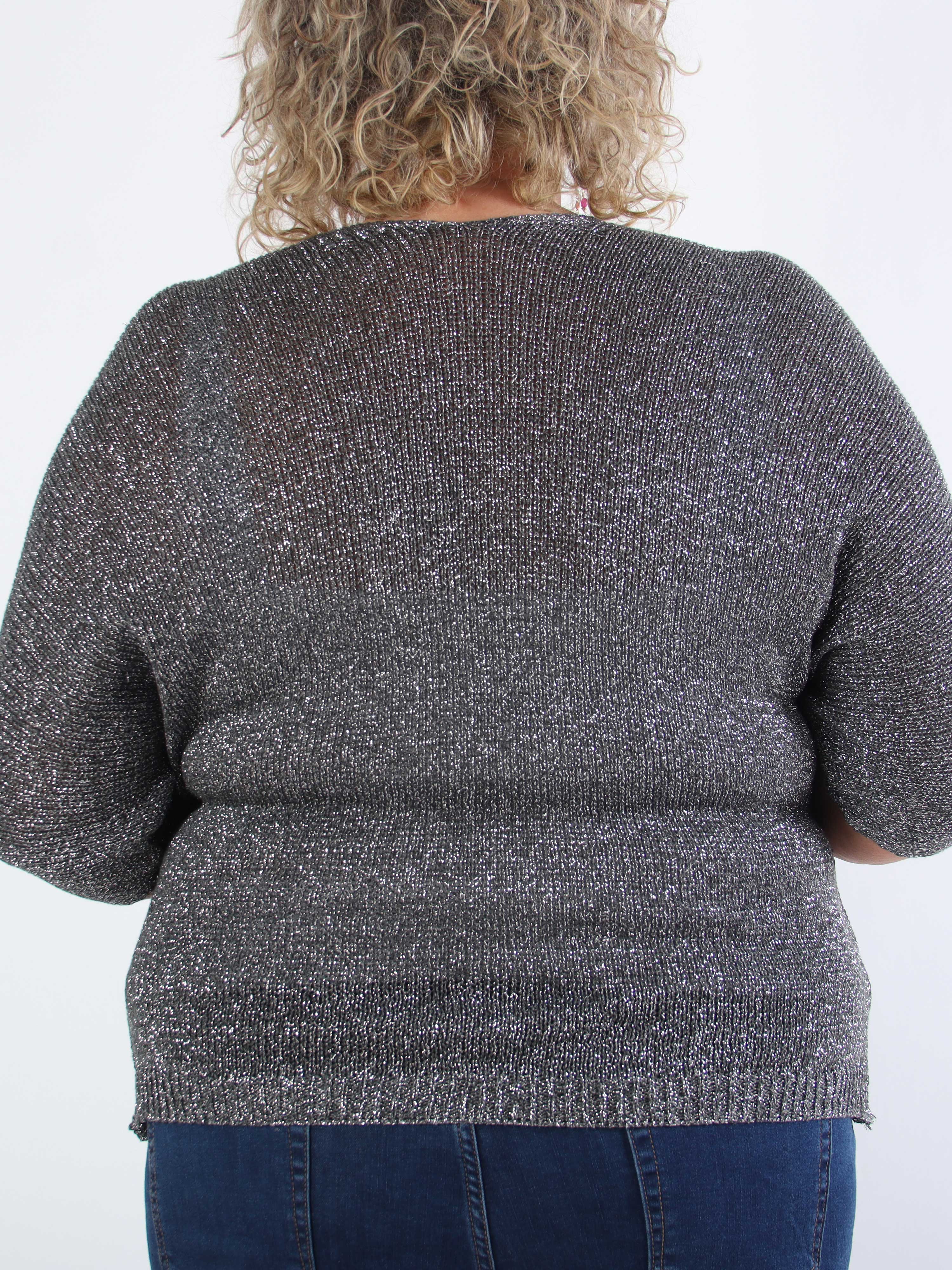 Mariela - Söt plus size-kofta i viskos med glittertrådar
